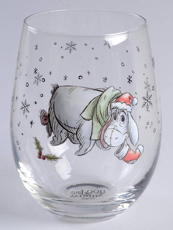Pooh Christmas Glassware Stemless Wine