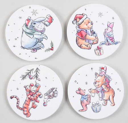 Pooh Christmas Coaster - Set of 4 Motifs
