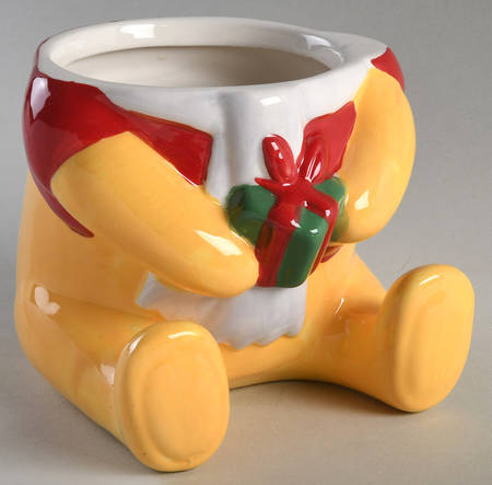 Pooh Christmas Figural Cookie Jar No Lid