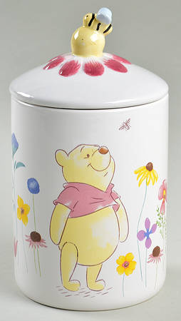 Winnie the Pooh Golden Flowers Small Storage Jar & Lid