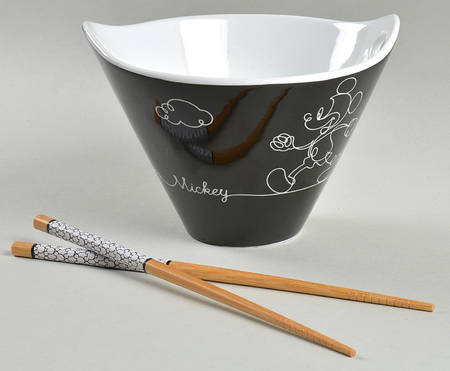 Mickey Linear Noodle Bowl & Chopsticks Set