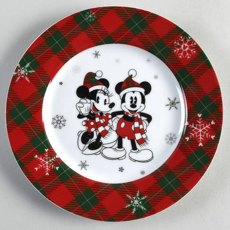 Mickey and Minnie Christmas Fun Salad Plate