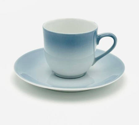 Nuage-Blue Gray, Green Or Grey Flat Demitasse Cup & Saucer Set