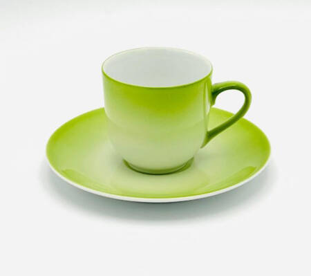 Nuage-Blue Gray, Green Or Grey Flat Demitasse Cup & Saucer Set