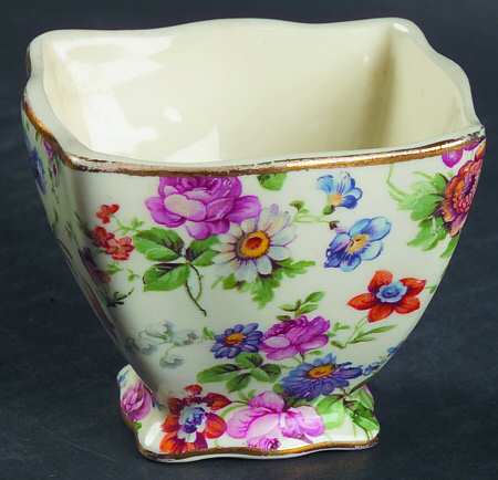 DORSET (CHEERY CHINTZ, GOLD TRIM) Mini Open Sugar Bowl