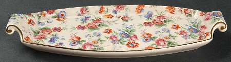 DORSET (CHEERY CHINTZ, GOLD TRIM) Tray for Mini Creamer & Open Sugar