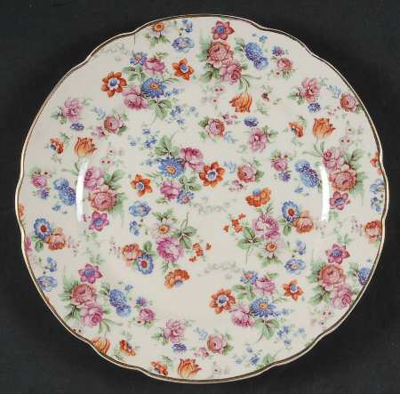 DORSET (CHEERY CHINTZ, GOLD TRIM) Salad Plate