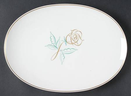 Rose of Gold 13" Oval Serving Platter