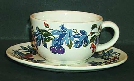 Harvest Blue Flat Cup & Saucer Set by Eddie Bauer