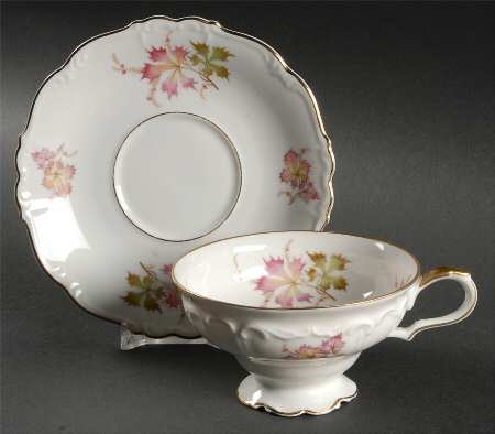 Autumn Leaves Footed Cup & Saucer Set