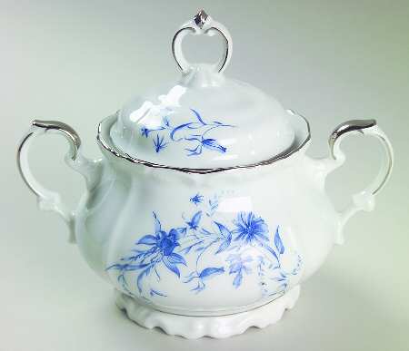 Empire Blue Sugar Bowl & Lid by Edelstein