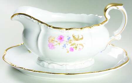 Lorraine Gravy Boat with Attached Underplate by Edelstein