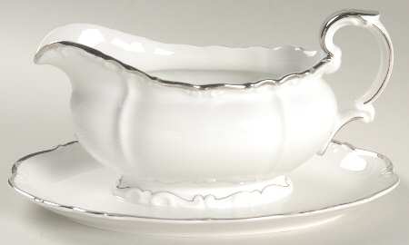 Platin Tasco Gravy Boat with Attached Underplate by Edelstein
