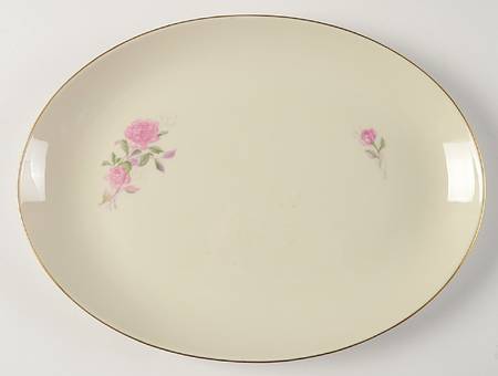 Honeymoon Rose 12" Oval Serving Platter by Edgerton