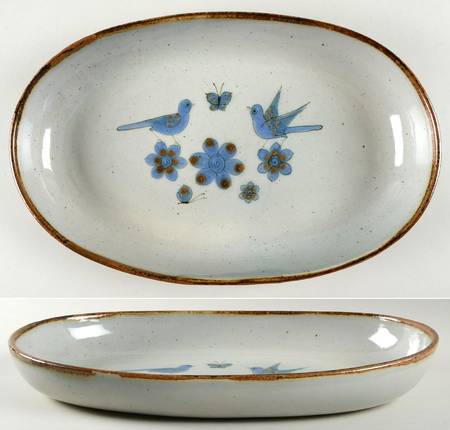 El Palomar Blue 15" Deep Oval Serving Platter