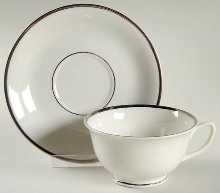 EMB45 (AMERICAN) Footed Cup & Saucer Set
