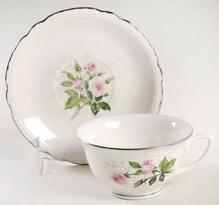 EMB7 Footed Cup & Saucer Set by Embassy (American)