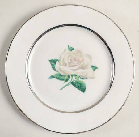 Gray Rose Bread & Butter Plate
