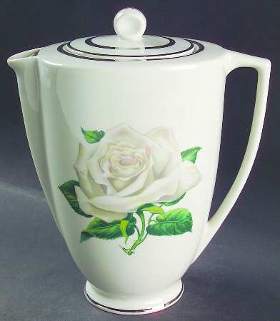 Gray Rose Coffee Pot & Lid