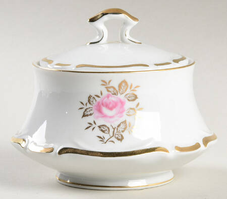 Elegant Rose Sugar Bowl & Lid