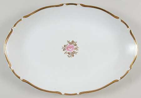 Elegant Rose 14" Oval Serving Platter