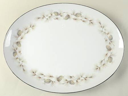 Garland of Cone 16" Oval Serving Platter