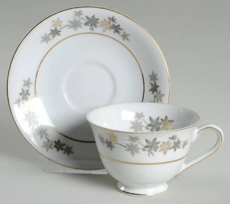 Golden Silhouette Footed Cup & Saucer Set