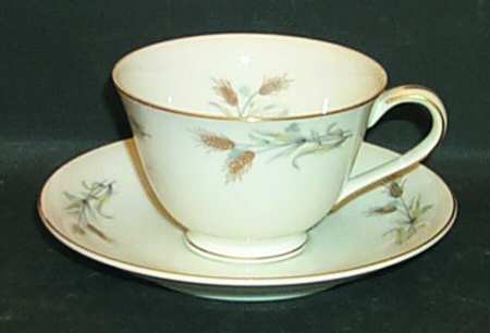 Gold Wheat Footed Cup & Saucer Set