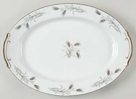 Gold Wheat 14" Oval Serving Platter