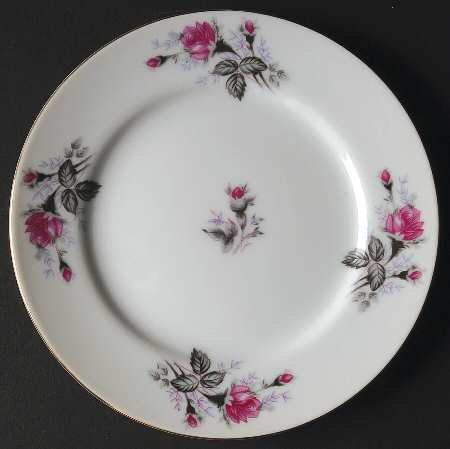 Gray Moss Rose (Smooth) Bread & Butter Plate