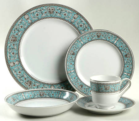 Lucinda (Turquoise Rim) 5 Piece Place Setting