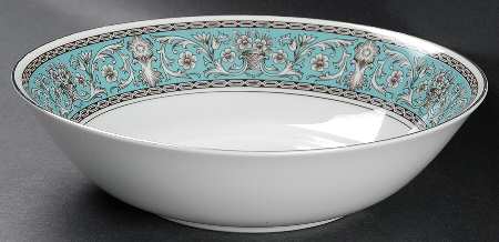 Lucinda (Turquoise Rim) 9" Round Vegetable Bowl
