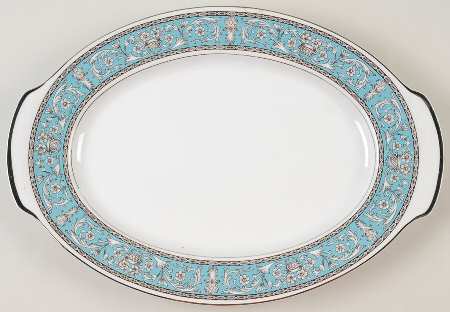Lucinda (Lt Blue) 14" Oval Serving Platter