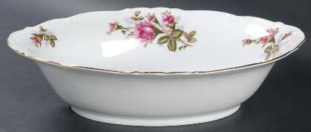 Moss Rose 10" Oval Vegetable Bowl