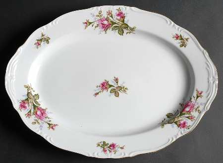 Moss Rose 16" Oval Serving Platter