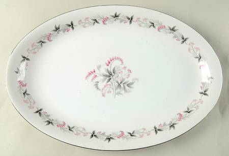 Pink Valley 16" Oval Serving Platter