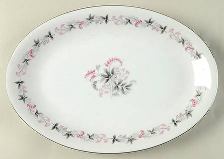 Pink Valley 12" Oval Serving Platter