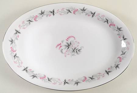 Pink Valley 14" Oval Serving Platter