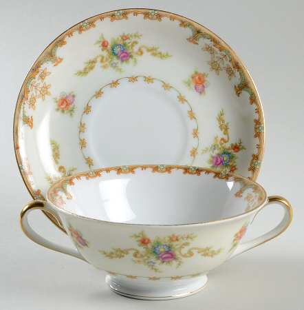 Regent Footed Cream Soup Bowl & Saucer Set
