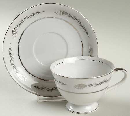 Silver Wheat (810) Footed Cup & Saucer Set
