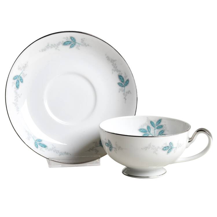 Turquoise Footed Cup & Saucer Set