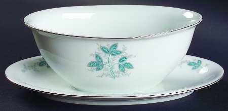 Turquoise Gravy Boat with Attached Underplate