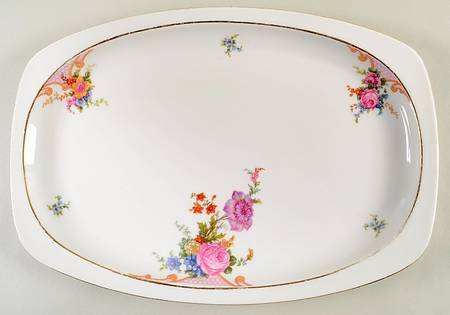 Bridal Rose (White Background) 18" Oval Serving Platter
