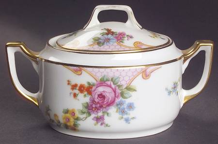 Bridal Rose (White Background) Sugar Bowl & Lid