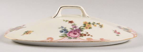Bridal Rose (Cream Background) Lid for Oval Vegetable