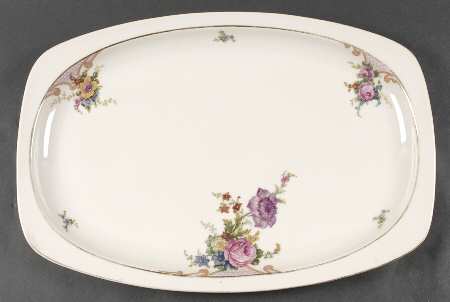 Bridal Rose (Cream Background) 17" Oval Serving Platter