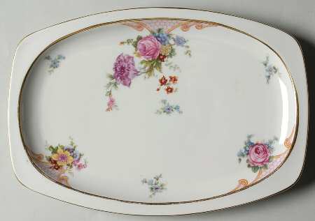 Bridal Rose (Cream Background) 10" Oval Serving Platter
