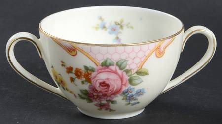 Bridal Rose (Cream Background) Flat Bouillon Cup