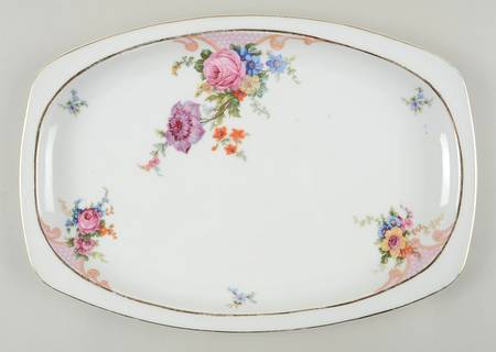 Bridal Rose (Cream Background) 14" Oval Serving Platter
