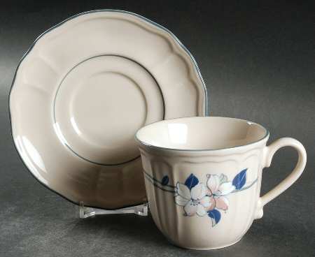 New Apple Blossom (Scalloped Edge) Flat Cup & Saucer Set by Epoch